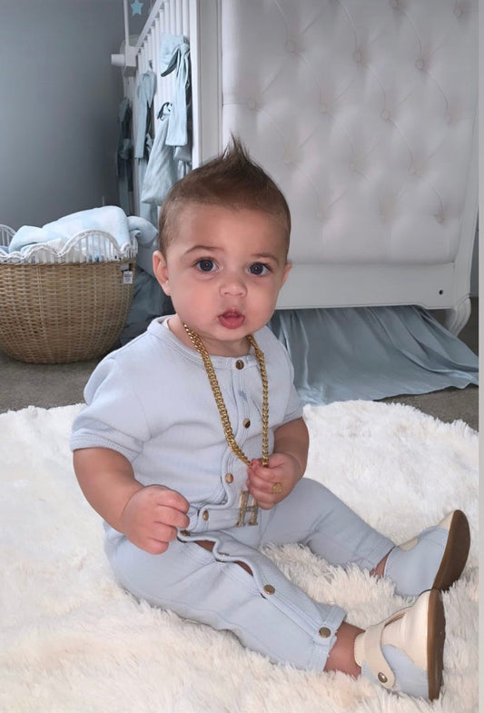 Baby Blue Pique Set